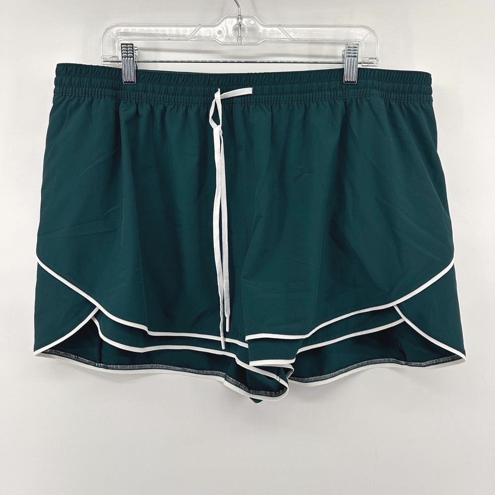 CALIA Women XXL High-Rise Step Up Short Sea Green WAX15219N 3 Inch Inseam